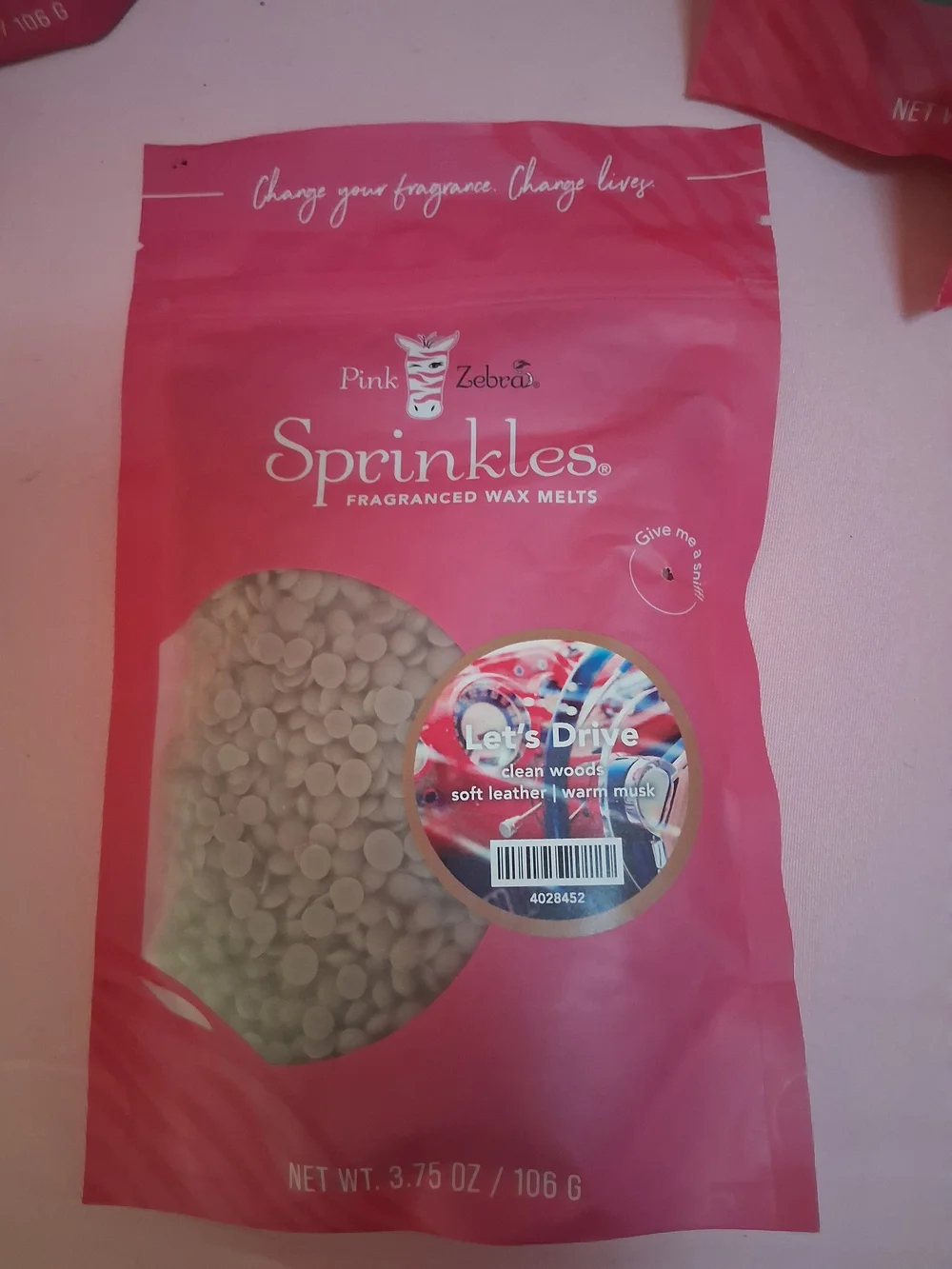 Pink Zebra Sprinkles Fragranced Wax Melts - Pink Packaging